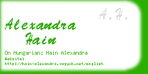 alexandra hain business card